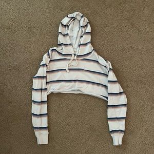 Women Striped Cropped Billabong Sweatshirt